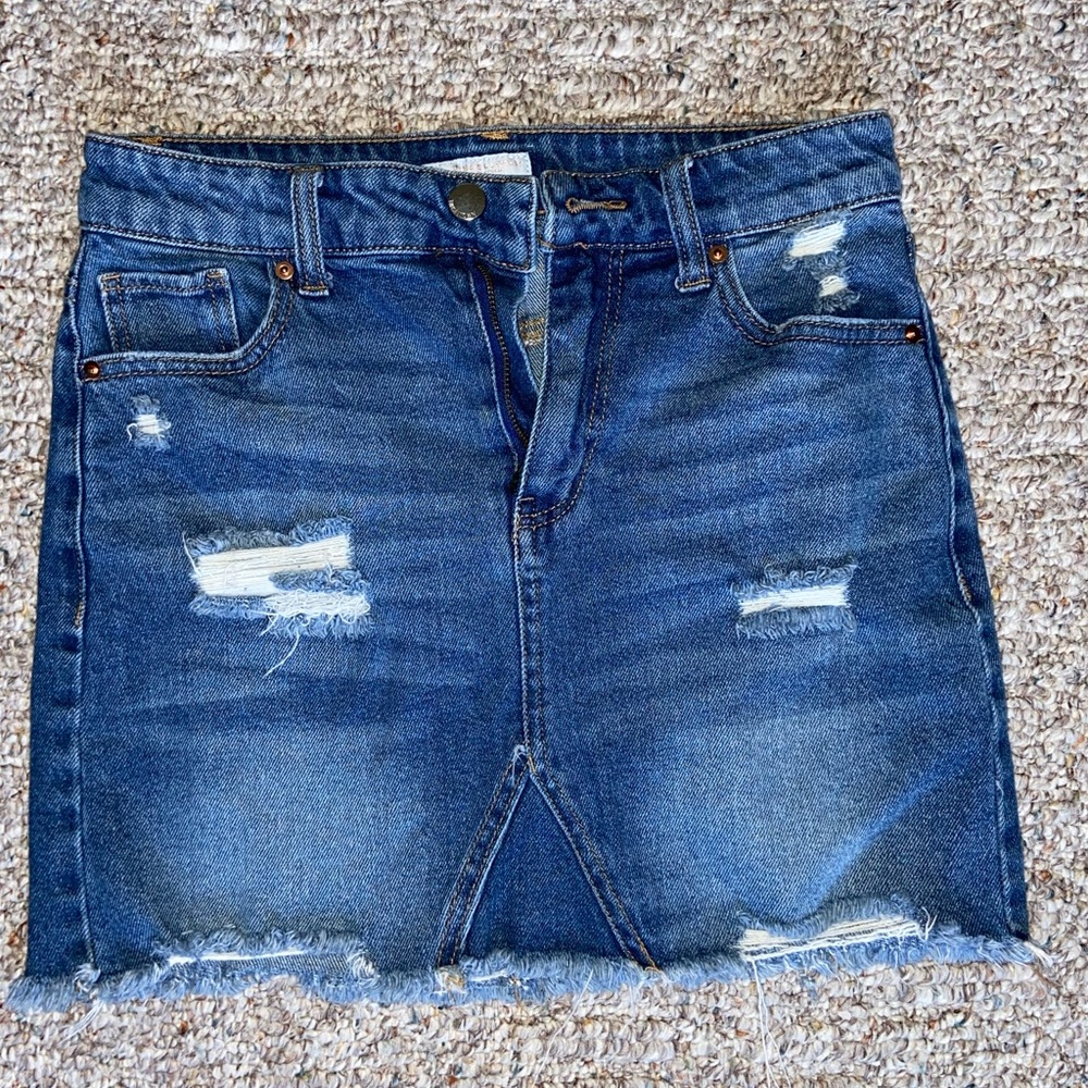 Tinseltown Ripped  Jean skirt